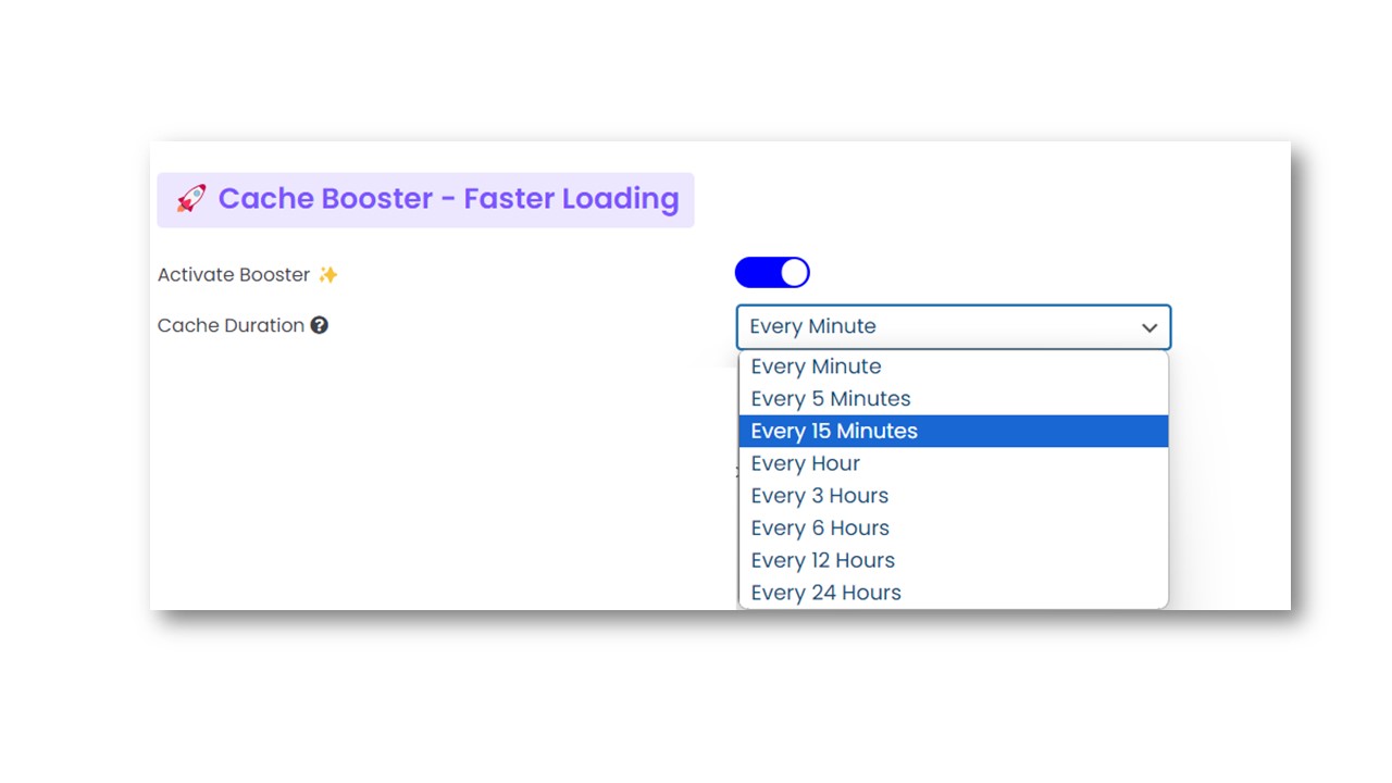 Cache Booster Feature